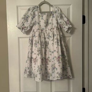 Size 8 NWT Janie and Jack white floral dress